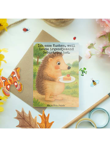 Mr. & Mrs. Panda Grußkarte Igel Kuchenstück Design mit Spruch in Weiß
