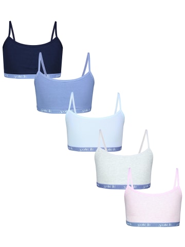 TupTam Mädchen Bustier mit Spaghettiträger 5er Pack in blau