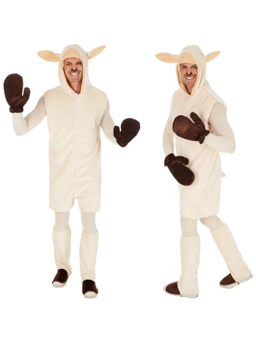 tectake Tolles Schafkostüm für Frauen und Männer, beige