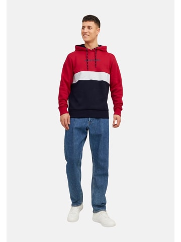 Jack & Jones Hoodie 'Reid Blocking' in rot