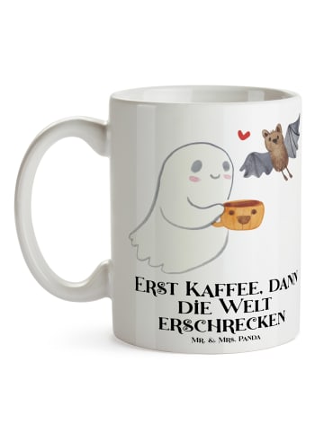 Mr. & Mrs. Panda Becher Gespenst Kaffee mit Spruch in Weiß