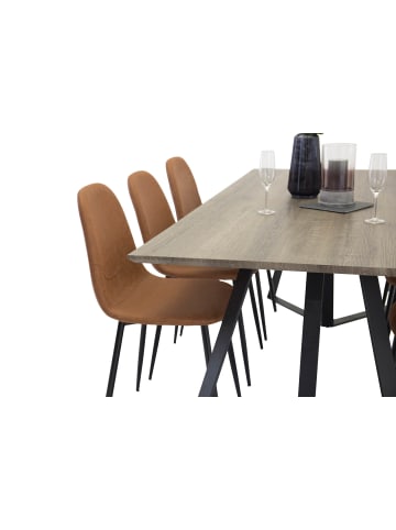 ebuy24 Essgruppe Marina 10 (7-teilig) Braun 90 x 180 cm