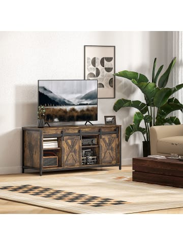 HOMCOM TV-Schrank in Rustikal-Braun 120L x 40B x 54H cm