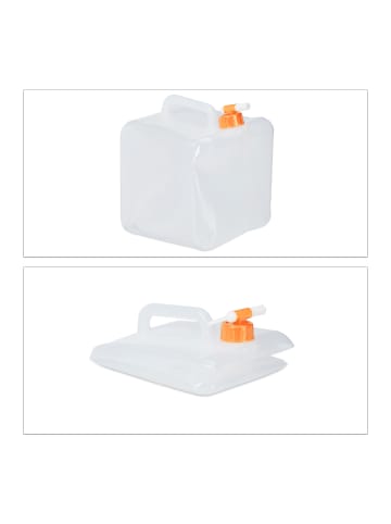 relaxdays 4 x Wasserkanister in Transparent/ Orange - 10 Liter