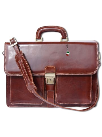 Florence Florence Aktentasche, Businesstasche, Umhängetasche Leder braun ca. 40cm