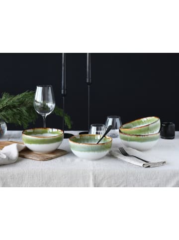 CreaTable Buddha  Bowl Set Steinzeug in Grün in Grün