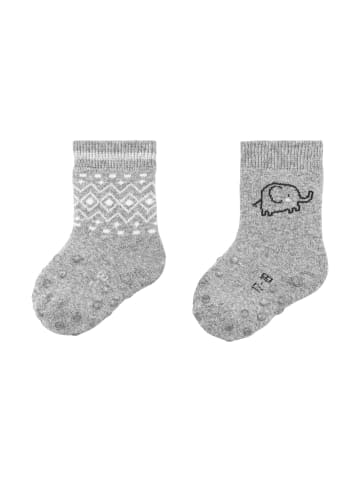 Sterntaler ABS Krabbelsocken 2er-Pack Elefant in hellgrau mel.