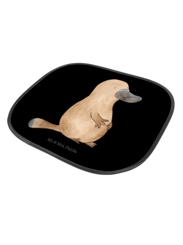 Mr. & Mrs. Panda Auto Sonnenblende Schnabeltier Mut ohne Spruch in Schwarz