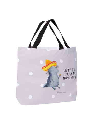 Mr. & Mrs. Panda Shopper Axolotl Tequila mit Spruch in Grau Pastell