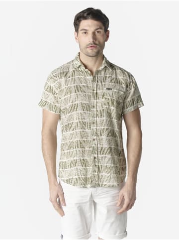 KOROSHI Herren kurzarmhemd allover in khaki