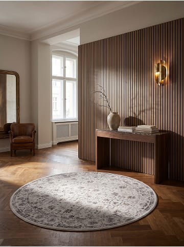 KADIMA DESIGN Teppich Kurzflor VERNANTE waschbar Rankenmuster Esszimmer Diele in Creme