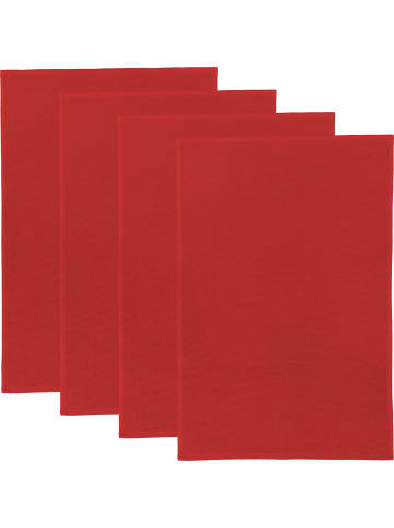 Erwin Müller Baumwolle Frottier-Geschirrtuch 4er-Pack in rot