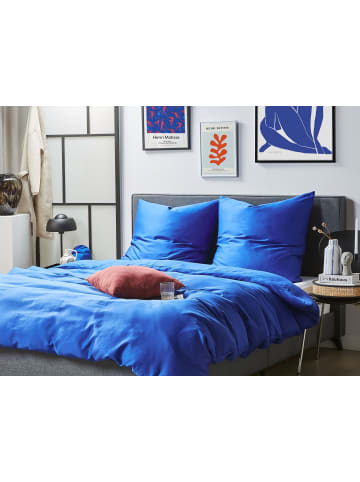 Beliani 3-tlg Bettwäsche-Set HARMONRIDGE in Blau