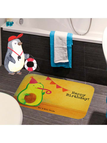 Mr. & Mrs. Panda Badezimmerteppich Avocado Geburtstag Design mit... in Weiß