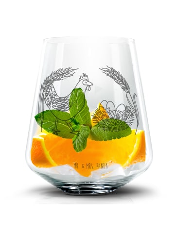 Mr. & Mrs. Panda Blümchentail Glas Huhn Stolz ohne Spruch in Transparent