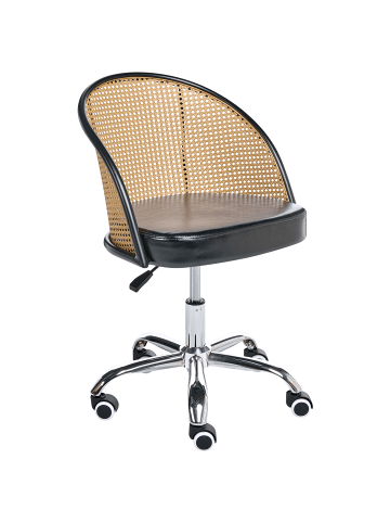 Beliani Bürostuhl BALTIMORE in Schwarz/Silber/Braun - (W) 50 x (H) 76 x (L) 50 cm