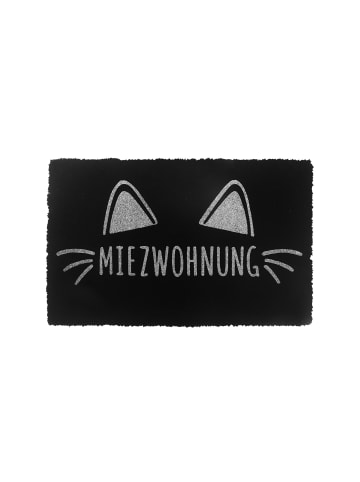 relaxdays Fußmatte "Miezwohnung" in Schwarz - 60 x 40 cm