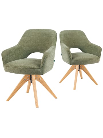 DUBI Möbel 2er-Set: Drehstuhl Mika-Lena in Grün - (B)60 x (H)87 x  (T)65 cm