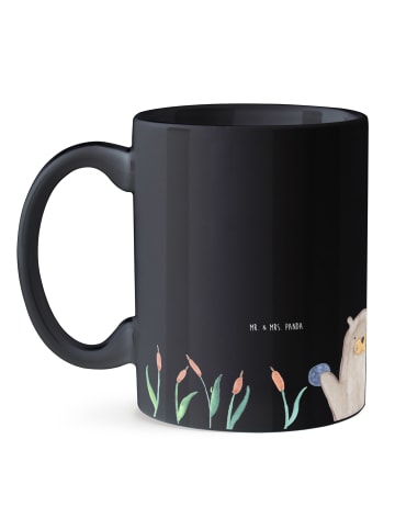 Mr. & Mrs. Panda Teetasse Otter Stein ohne Spruch in Schwarz