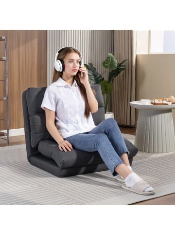 HOMCOM Bodenstuhl-70L x 72B x 56H cm-Dunkelgrau