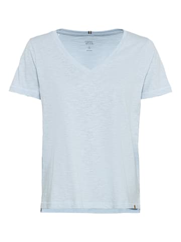 Camel Active V-Neck T-Shirt aus Organic Cotton in Hellblau