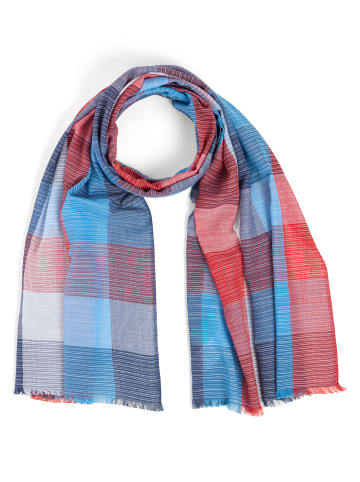 Nils Sundström Schal in blau rot - 0001
