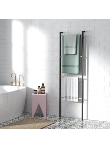 HOMCOM Turmregal-49L x 5,5B x 167,5H cm-Schwarz+Natur