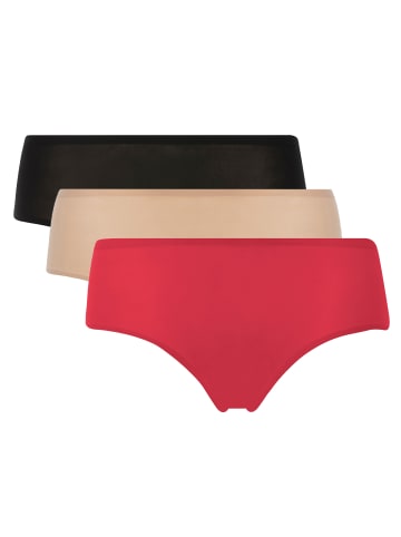 Chantelle Panty 3er Pack in Schwarz/Nude/Rot