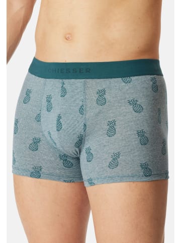 Schiesser Retro Short / Pant 95/5 Organic Cotton in Schwarz / türkis