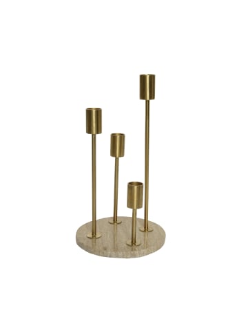 MARELIDA Kerzenständer Kerzenhalter rund H: 28cm in gold