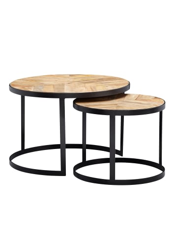 FineBuy Couchtisch in Braun / Akazie / 60x60x41