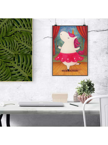 Mr. & Mrs. Panda Bild Einhorn Ballerina Design ohne Spruch in Weiß
