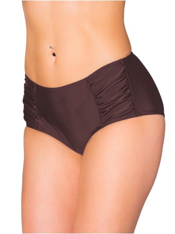 Aquarti Aquarti Damen Bikinihose mit seitlichen Raffungen in braun