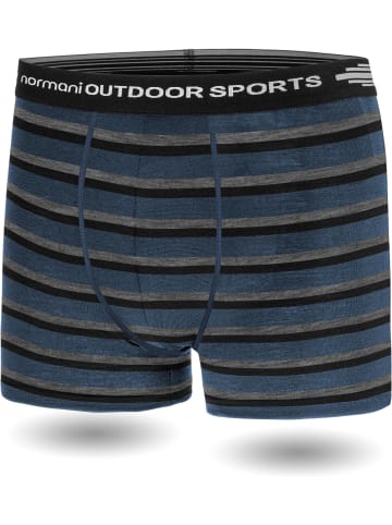 Normani Outdoor Sports 3er Pack Herren Merino Boxershorts Unterhose in Navy/Schwarz/Grau