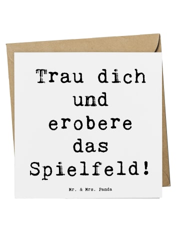 Mr. & Mrs. Panda Grußkarte Spruch Neue Sportart Mut mit Spruch in Weiß