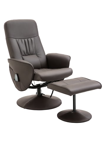 HOMCOM Relaxsessel mit Fußhocker-76B x 81T x 105H cm-Braun