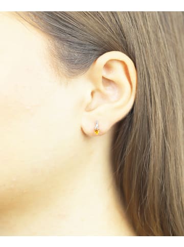 Diamant L'éternel Ohrhänger aus 375 Weißgold mit Diamant mit Citrin