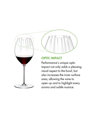 RIEDEL Glas 2er Set Syrah Shiraz Gläser inkl. Poliertuch Performance 631 ml in transparent