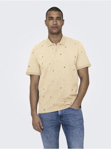 Only&Sons Poloshirt aus Baumwolle Klassisches Kurzarm Polohemd in Gelb