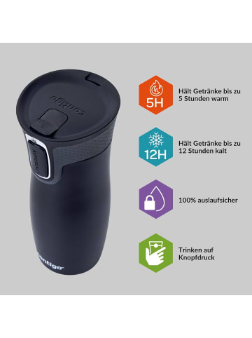contigo Thermobecher West Loop Edelstahl Isolierbecher Fb. Black 470 ml