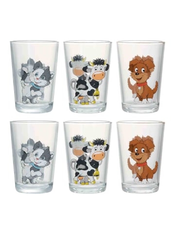 Ritzenhoff & Breker 6-tlg. Kindergläser Hoftiere in Bunt – 205 ml in bunt