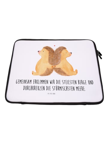 Mr. & Mrs. Panda Notebook Tasche Igel händchenhaltend mit Spruch in Weiß