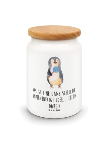 Mr. & Mrs. Panda Vorratsdose Pinguin Lolli mit Spruch in Weiß