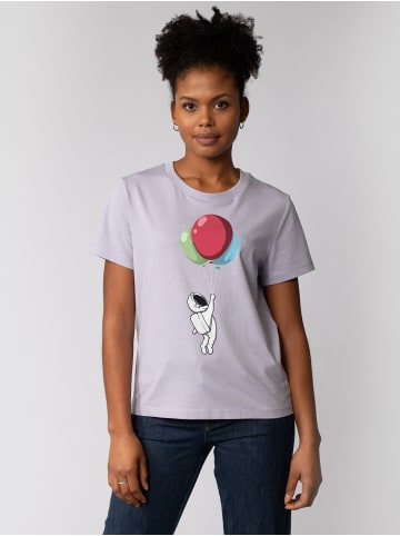 wat? Apparel T-Shirt Little Balloon Astronaut in Lavender