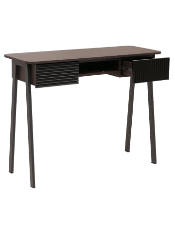 MCW Konsolentisch O40 88x110x40cm, Walnuss-Optik