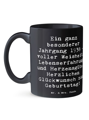 Mr. & Mrs. Panda Becher Spruch 1938 Geburtstag mit Spruch in Schwarz