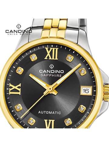 Candino Analog-Armbanduhr Candino Automatik silber, gold mittel (ca. 34mm)
