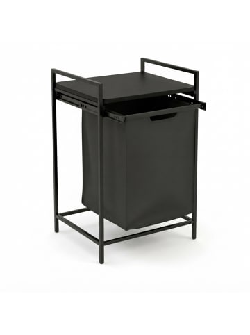 relaxdays Wäschesammler in Schwarz - 65 L