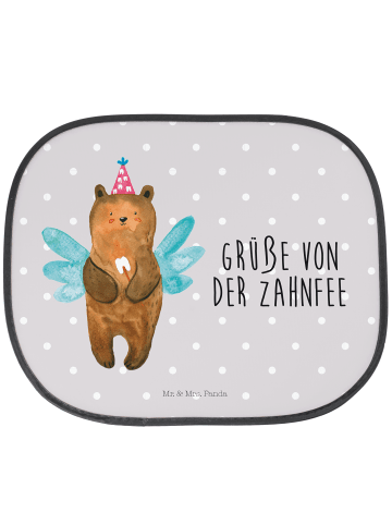 Mr. & Mrs. Panda autofenster sonnenschutz Bär Zahnfee mit Spruch in Grau Pastell