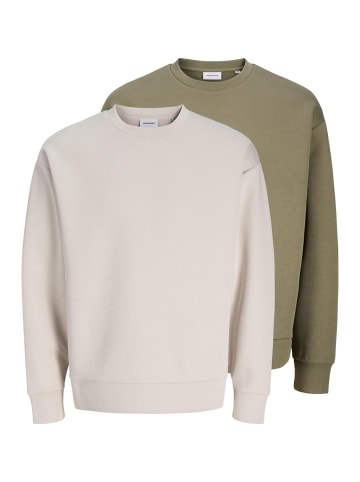 Jack & Jones Sweatshirt Barron in Creme / grün
